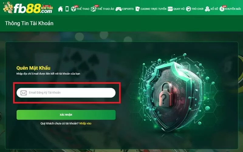 Hướng dẫn đăng nhập FB88 mới nhất cho Tân Thủ 12 Lấy lại mật khẩu đăng nhập tài khoản FB88 thông qua email